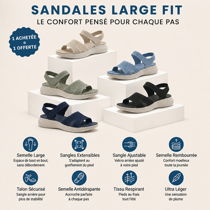Sandales de marche larges et extensibles