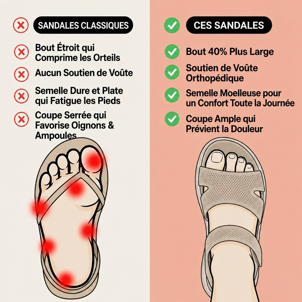 Sandales de marche larges et extensibles