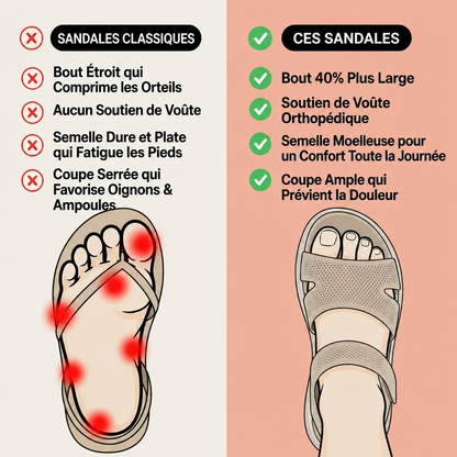 Sandales de marche larges et extensibles